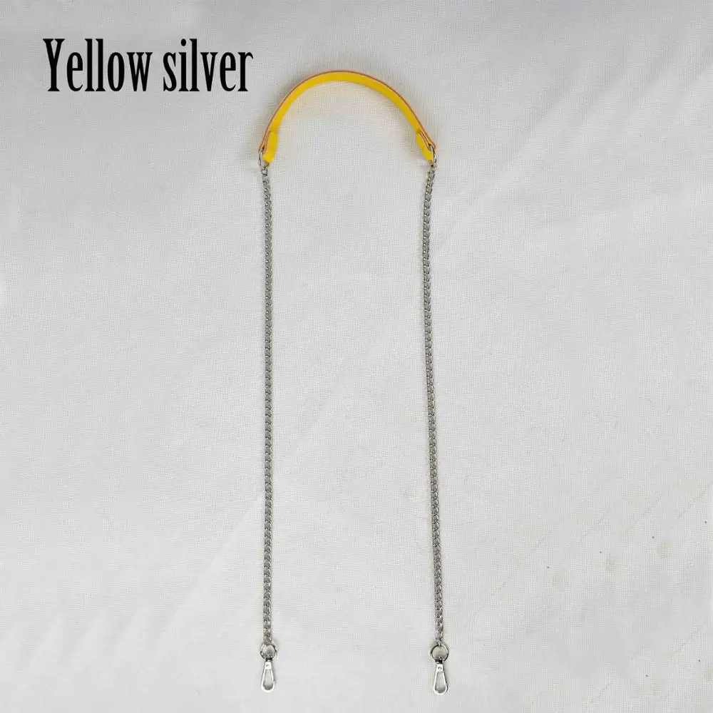 yellow silver Tanqu длинный плечевой ремень цепь с крюком для O Pocket Obag O Bag - Цвет: yellow silver