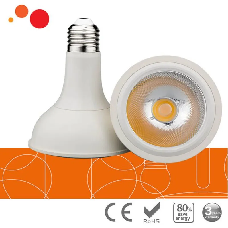 Бесплатная доставка затемнения 15 Вт E27 PAR20 PAR30 PAR38 Led COB лампа 110 240 В светодиодное