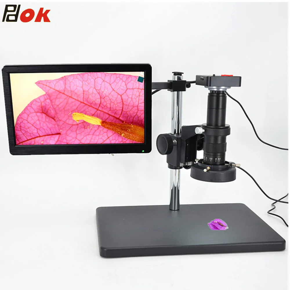 

21MP 1080P Industrial Camera Microscope with 10X-180X C-mount Lens Mobile Phone Board Repair PCB Inspection Lab Application
