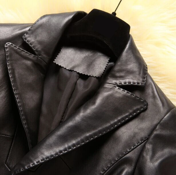 Новая модная весенняя женская брендовая куртка из натуральной овечьей кожи