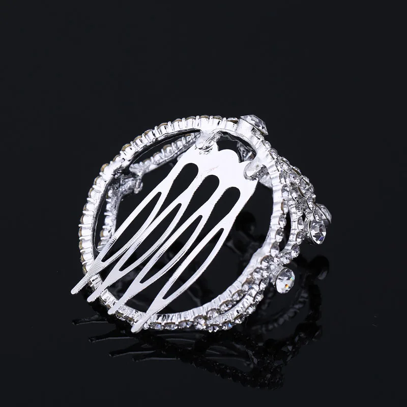 TDQUEEN мини круглые диадемы и короны с гребнем посеребренные хрустальные стразы свадебные аксессуары для волос для женщин