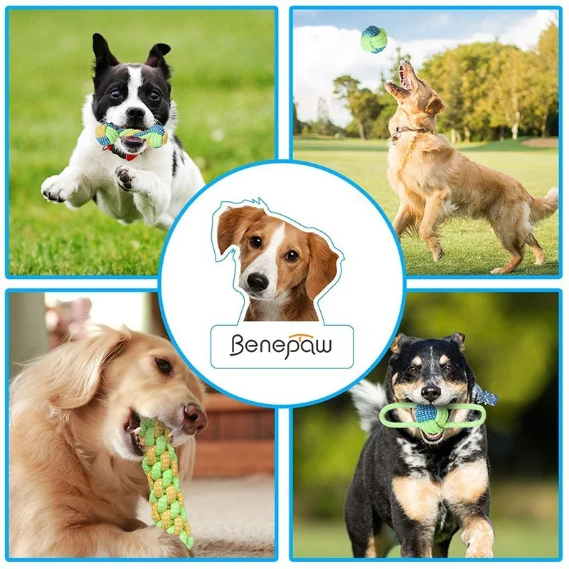 Benepaw экологически чистые хлопковые игрушки для собак, прочные маленькие и средние игрушки для собак, интерактивные игрушки для чистки зубов, игры для щенков