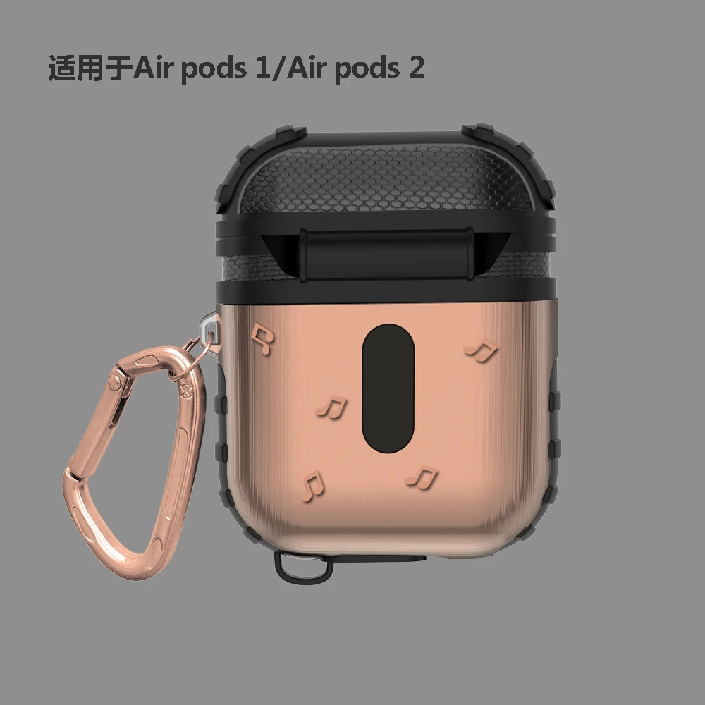 Металлический + силиконовый чехол для Apple Airpods противоударный AirPods наушников