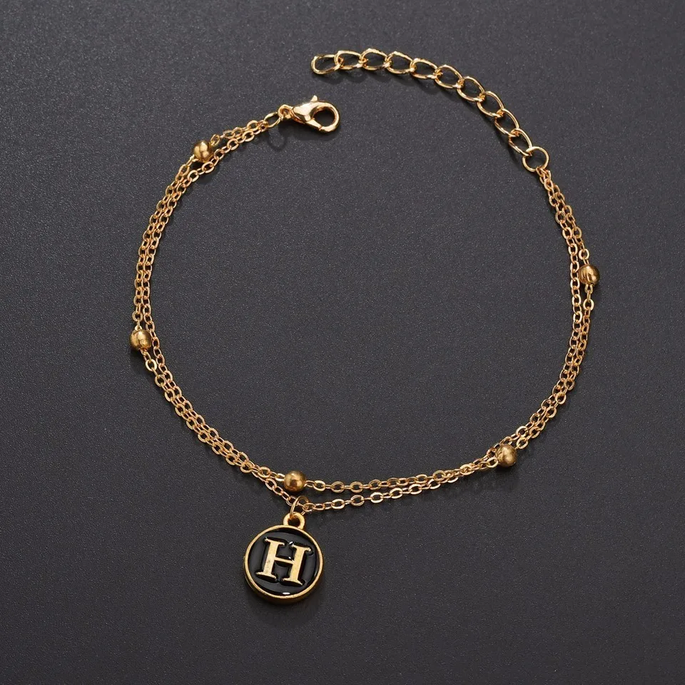 26 Браслеты с буквами для женщин очаровательные буквы начальные браслеты золотые