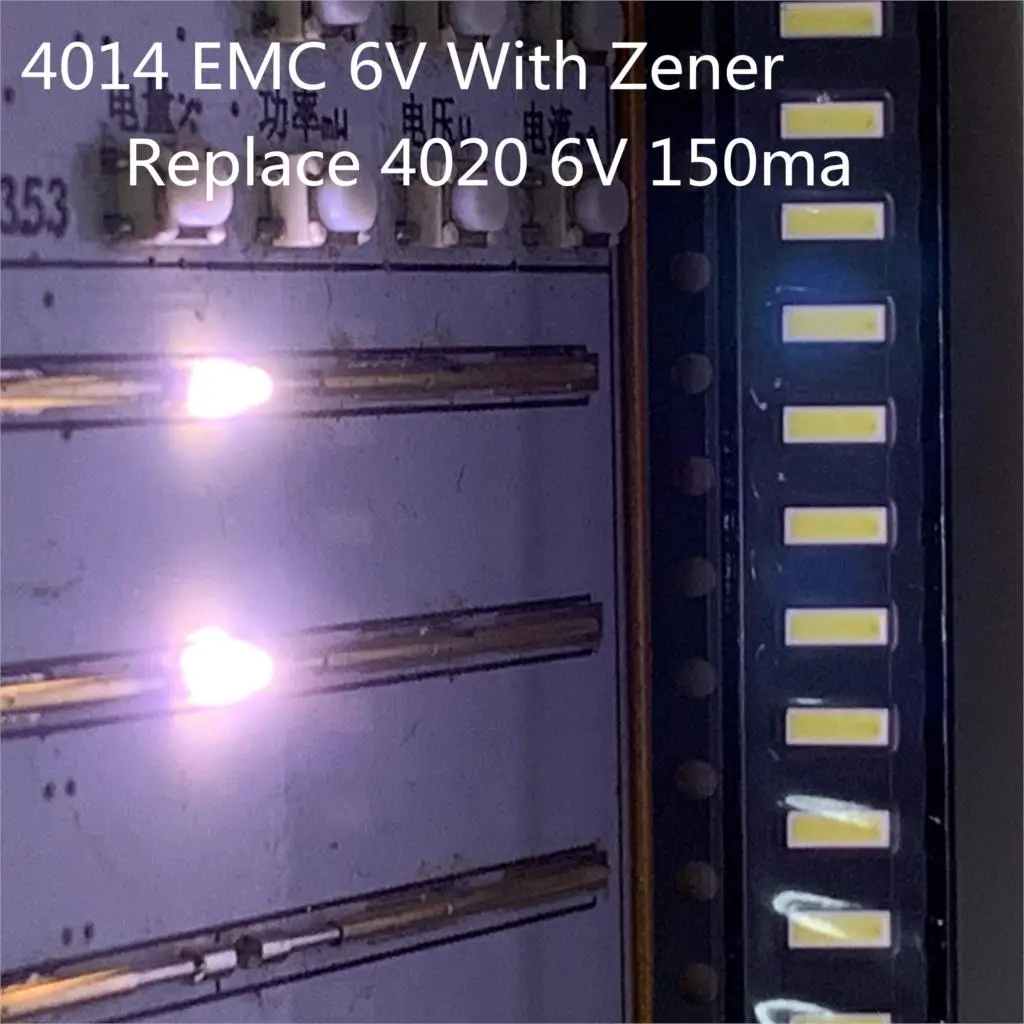 20 шт./лот для Сеульского SMD LED 4014 6 в 1 Вт Холодный Белый Замена 4020 телевизора