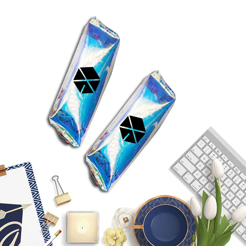 1 шт. K-pop EXO цветной лазерный чехол для карандашей ПВХ сумка для канцелярских принадлежностей Чехол для карандашей Милая коробка для карандашей