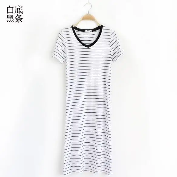 striped6 Fdfklak, новинка, женская ночная рубашка большого размера, ночная рубашка с коротким рукавом, ночная рубашка, летняя ночная рубашка, женская ночная рубашка, платья для сна - Цвет: striped6