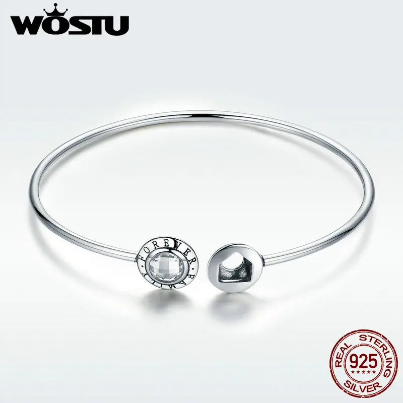 WOSTU хит продаж настоящее 925 пробы серебряный семья навсегда браслет для женщин