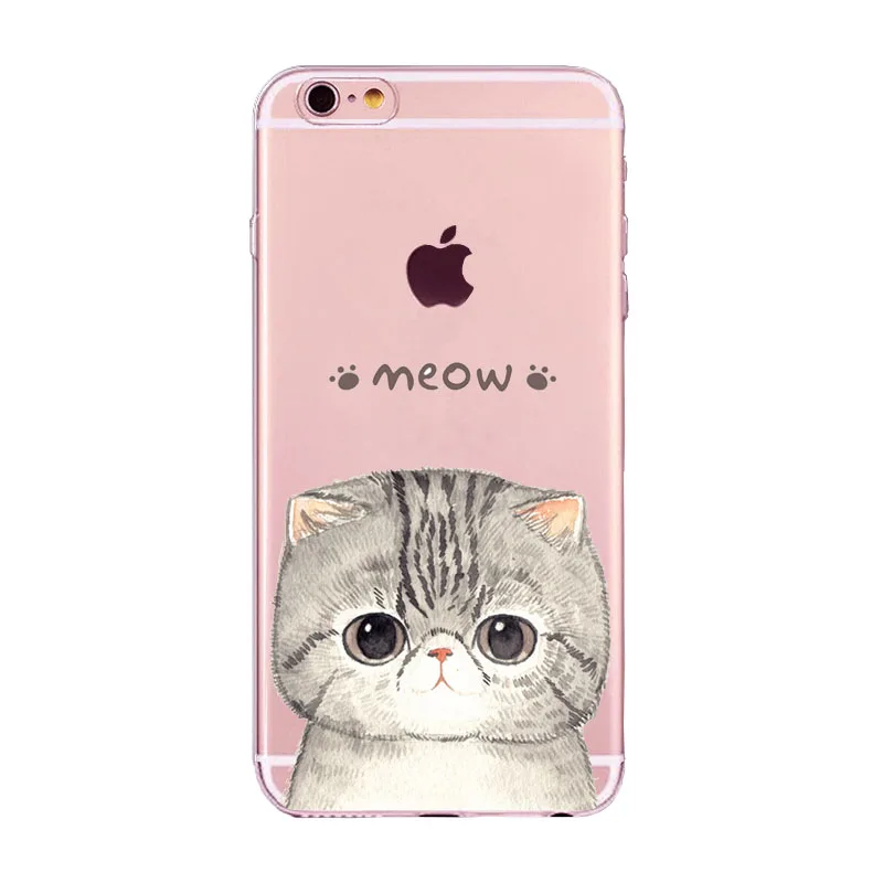 For Apple iPhone 5 5S SE Case Printed Cartoon Cat Silicone TPU Back Cover for IPhone S 6 6S 7 8 Plus Phone Soft Coque |