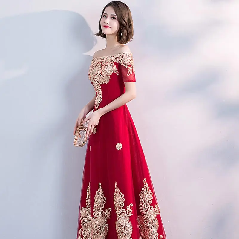 FADISTEE Новое поступление вечернее платье для выпускного вечера Vestido de Festa с золотой вышивкой А-силуэта кружевное вечернее элегантное короткое Стильное
