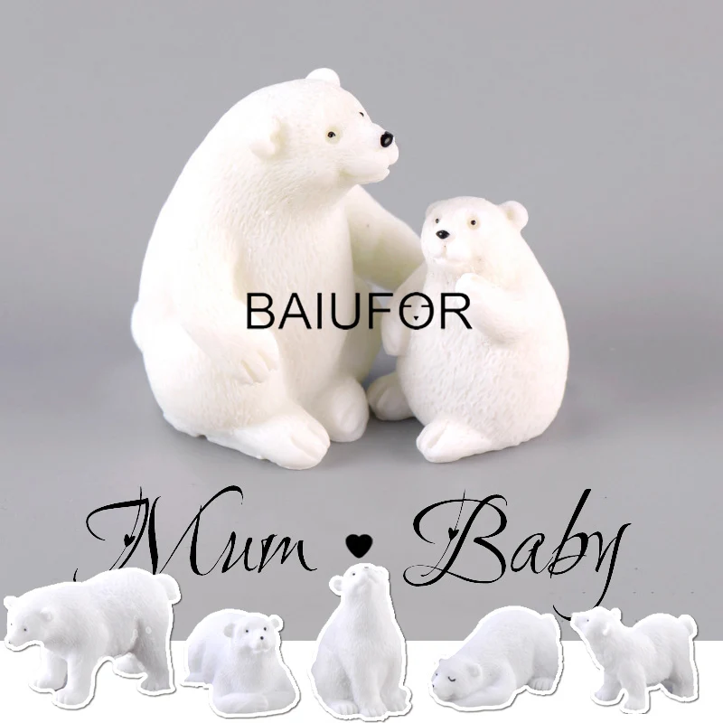 BAIUFOR животные Миньоны белый милый медвежонок мать брелок материал Террариум