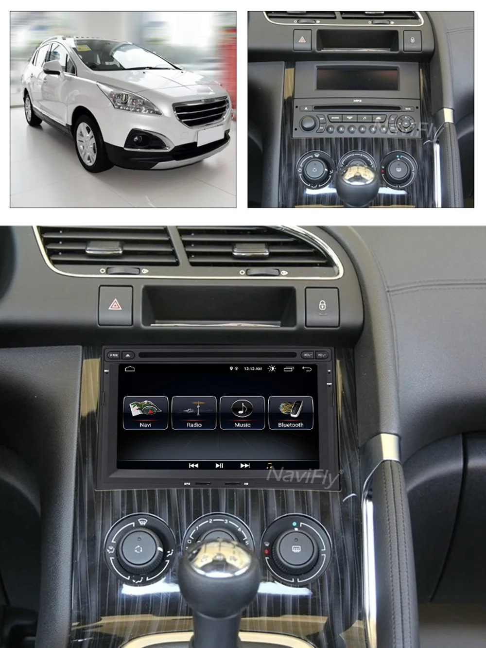 NaviFly 2 Din Автомобильный gps навигатор Andriod 8,1 для peugeot 3005 3008 5008 партнер Berlingo Авторадио dvd мультимедийный плеер Canbus