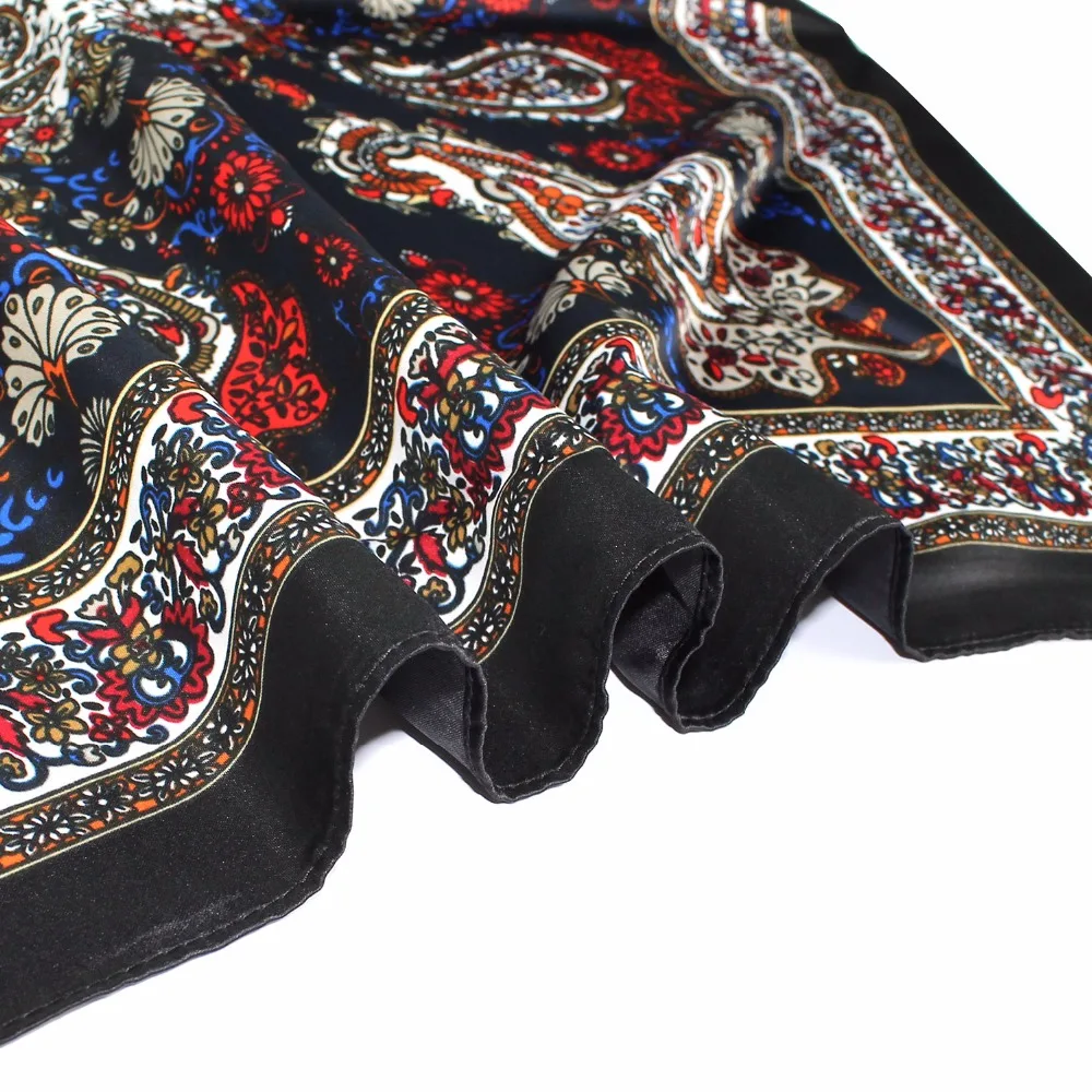 Бандана с узором пейсли для мужчин и женщин квадратный шелковый атласный шарф