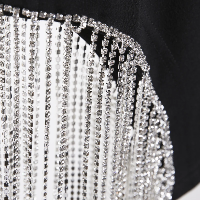 Женский комплект с бахромой GETSRING Асимметричная футболка кисточками и высокой