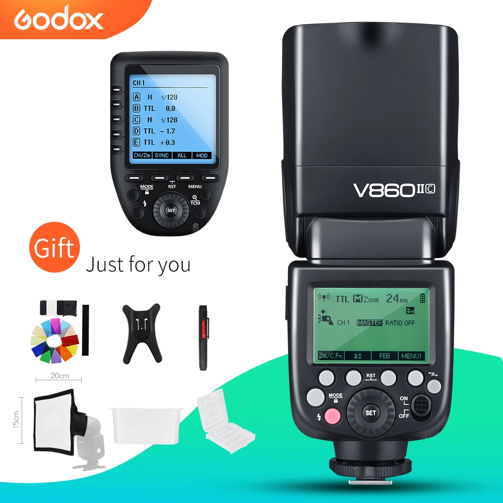 Godox V860II C N S F O HSS TTL Вспышка Speedlite + Xpro передатчик для цифровой зеркальной камеры Canon