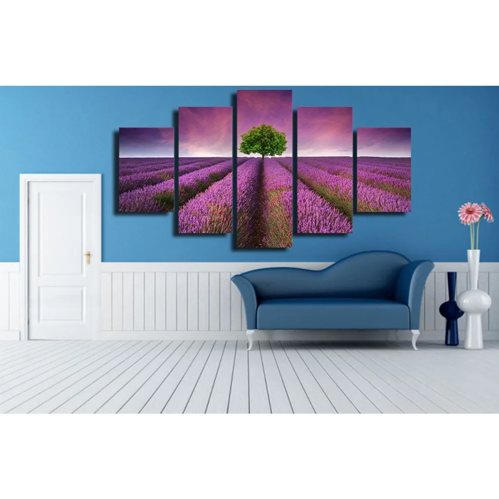 Лаванда Холст Wall Art абстрактным принтом домашнего декора для гостиной