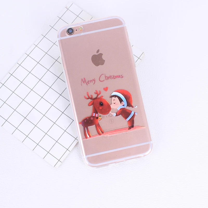 for Funda iPhone 6 case 5 5S 6S 7 Plus X Cute Santa Claus Soft TPU Cover Case Christmas Coque 8 |