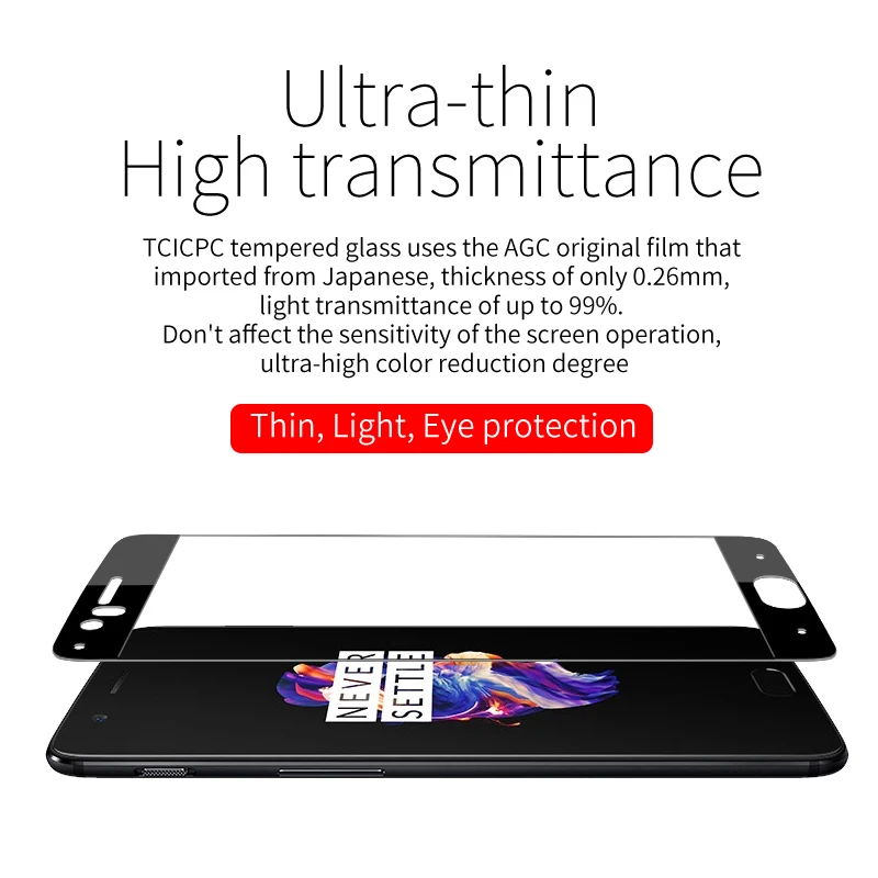 TCICPC защитное стекло на Oneplus 5 9H HD прозрачное нано полное покрытие закаленное для One