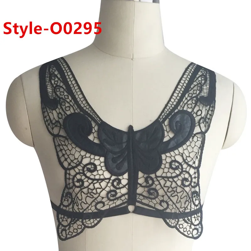 Style 0295 black Женские сексуальные кружевные прозрачные клетчатые бюстгальтеры жгут Готический кисточкой Холтер Черный бондаж на бретельках Топы женское белье жгуты в форме пентаграммы - Цвет: Style 0295 black
