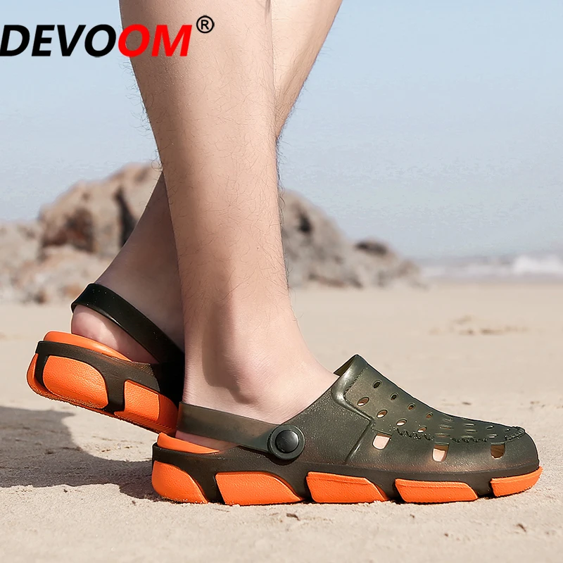 2019 Men Beach Shoes Sport Sandals Outdoor Summer Aqua Garden Jelly Flip Flops Quick Drying Soft Slippers 45 | Спорт и развлечения