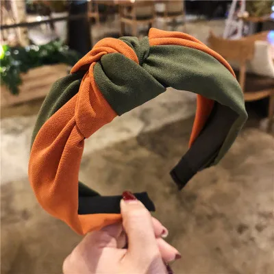 TZ040-8 Ruoshui Женская завязанная модная резинка для волос однотонная повязка на голову для девочек аксессуары для волос женский головной убор бандо chevex шикарный тюрбан - Цвет: TZ040-8