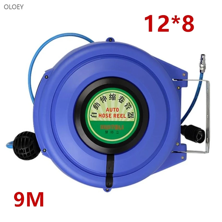 9 м автоматическая выдвижная катушка Телескопический барабанный шланг PU12 * 8