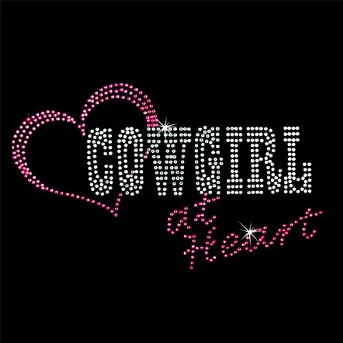 2 шт./лот Cowgirl at heart термофиксация Стразы Переводные мотивы с помощью утюга