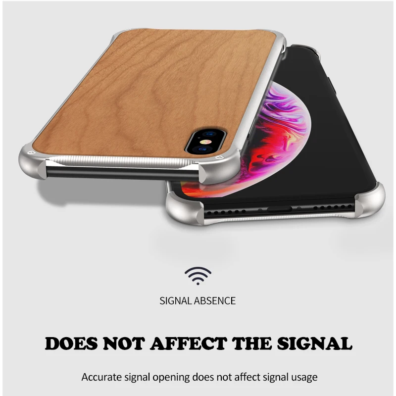 Suntaiho чехол на айфон х iPhone XS Max case роскошные деревянные металлический каркас для 7