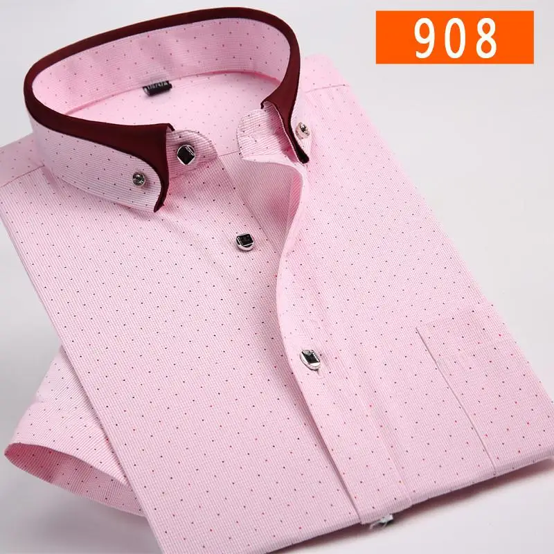 908 Новое поступление, летняя Высококачественная модная мужская деловая Повседневная рубашка с коротким рукавом, супер большой размер, M-6XL7XL8XL, 9XL - Цвет: 908