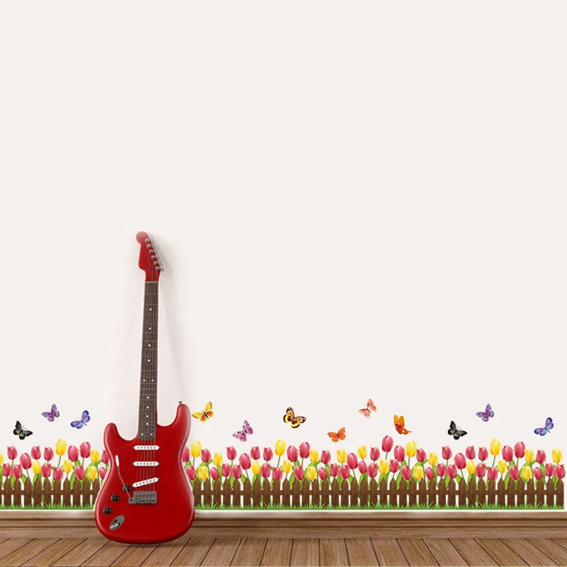 Тюльпаны цветы фотообои виниловые наклейки DIY для гостиной|wall decals|wall stickerdecor wallpaper