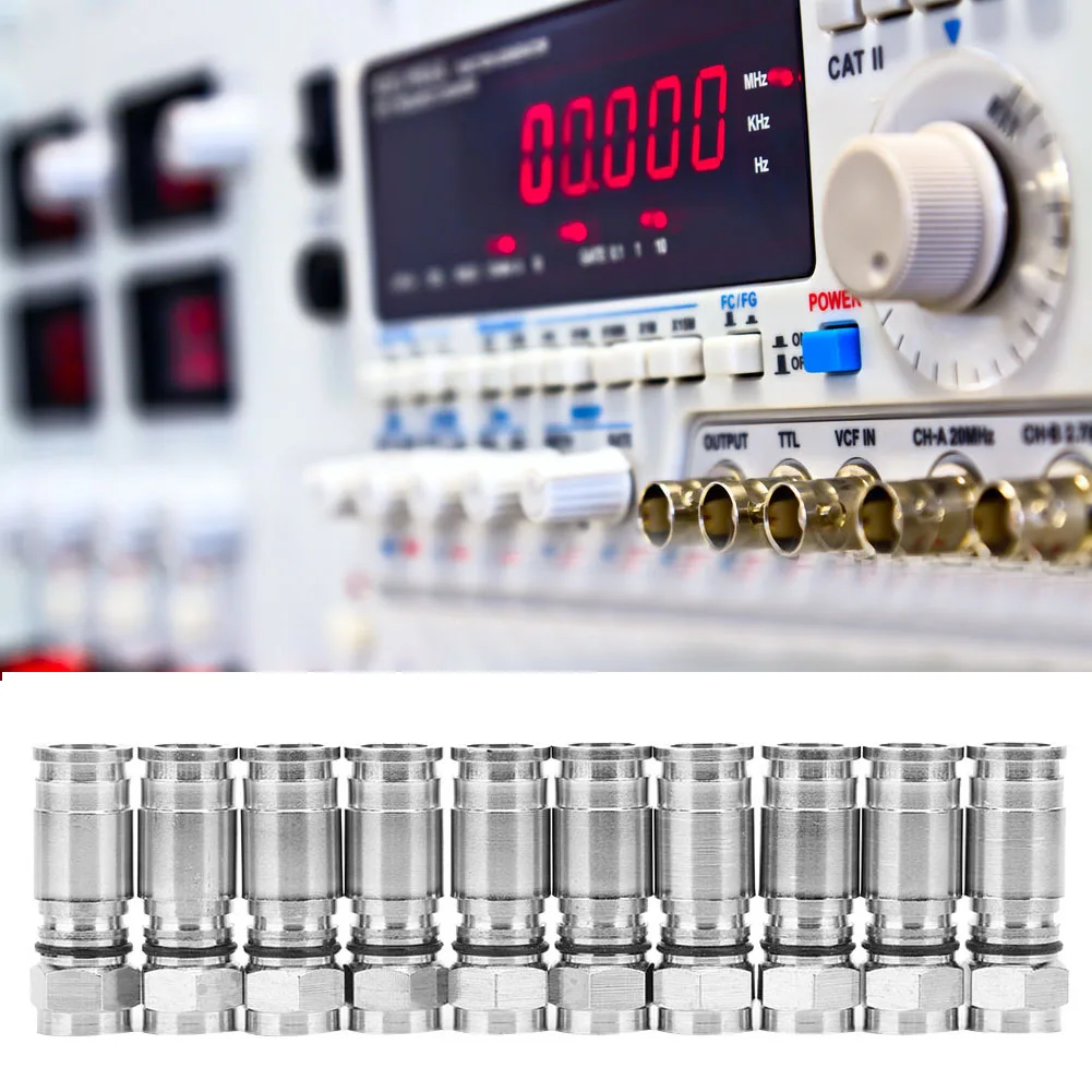 10 шт. RG6 компрессионные соединители Тип F коаксиальный кабель компрессионный