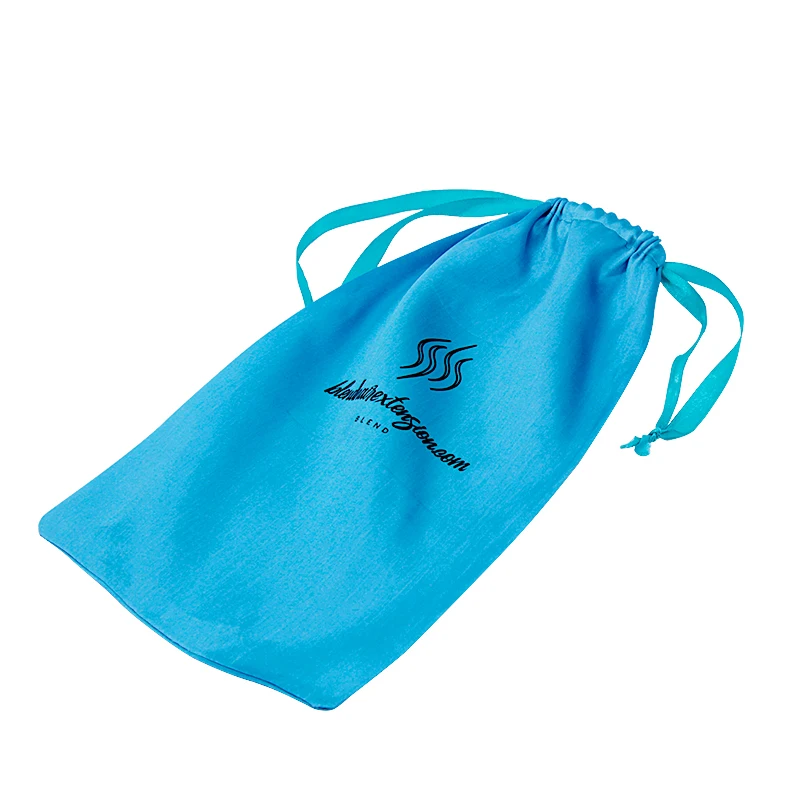 New Design Blue Drawstring Bags Hair Extension Packaging Bag Women Accessories Storage Pocket Custom Accept | Дом и сад