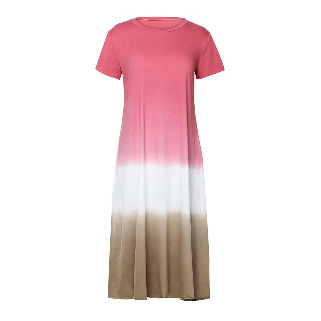 Женское платье strand jurkjes, цветной блок, Пляжное, бохо, элегантное, летнее, длинное, платье размера плюс вечерние,, vestidos robe Femme 19Jun - Цвет: Red