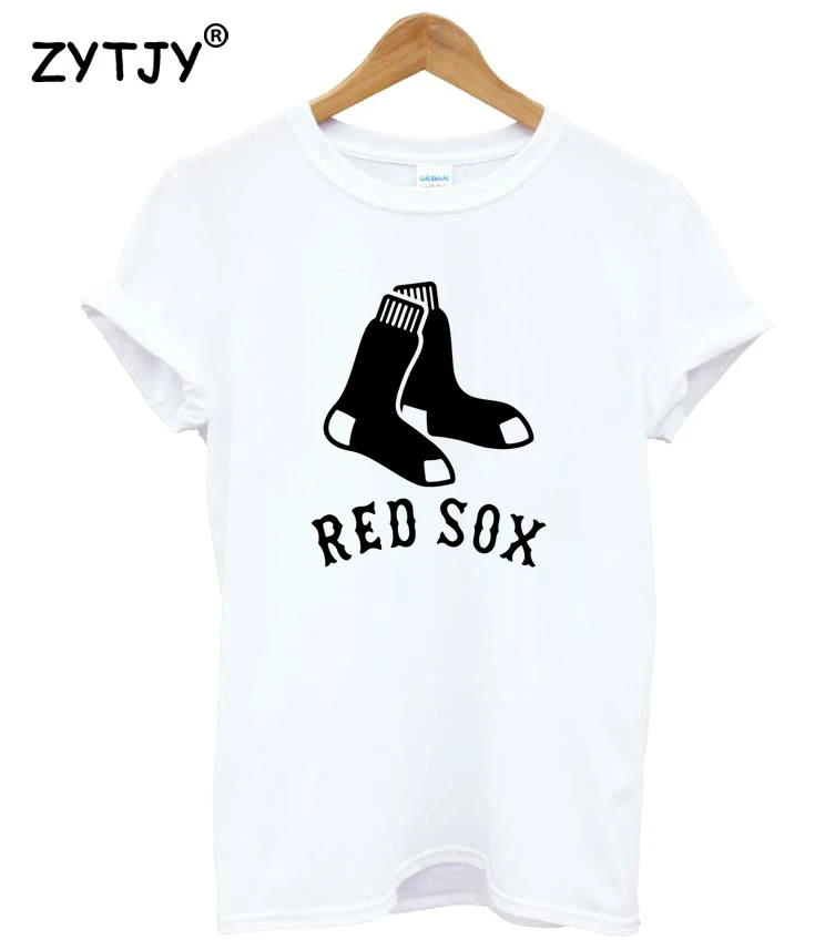RED SOX принт Для женщин футболка хлопковая забавная для Леди Топ девочек Футболка
