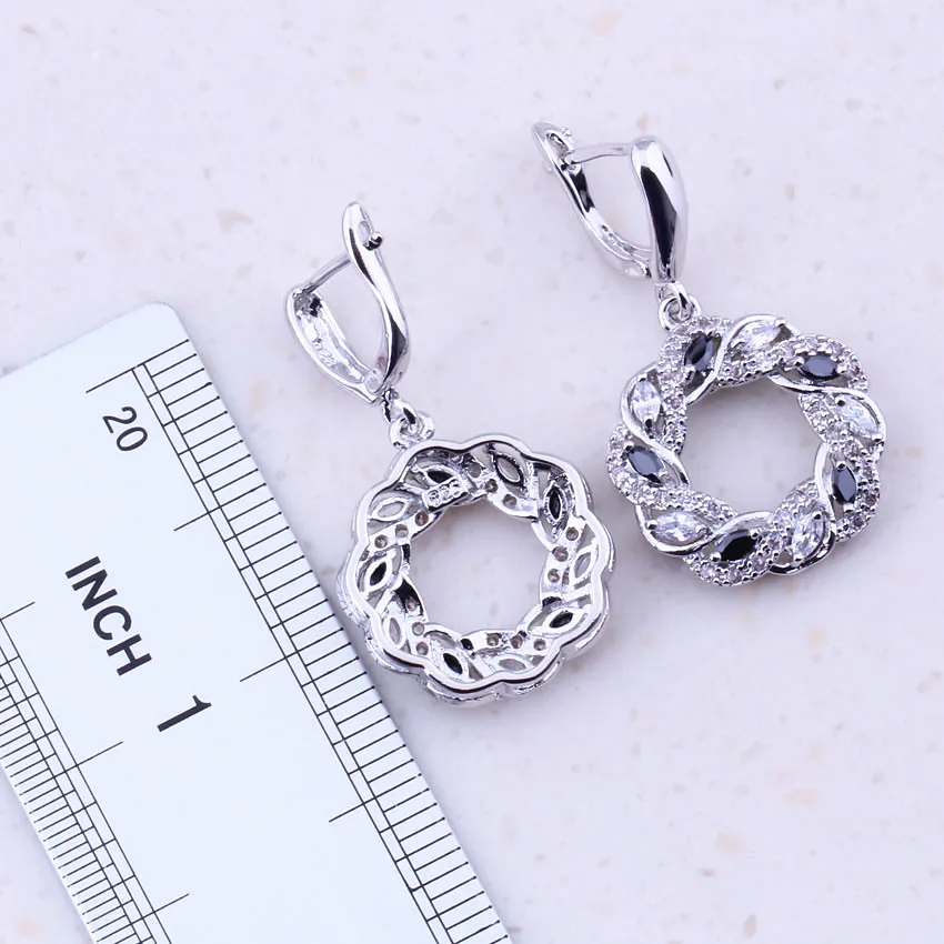 Высокое качество Черный Кристалл & Белый AAA Циркон Ювелирные наборы для женщин