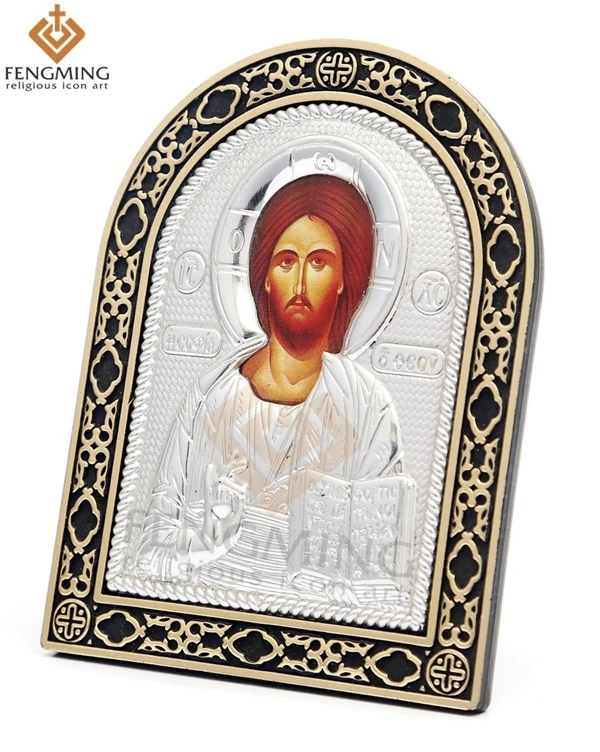 Российские православные серебряные византийские иконы Иисуса Христа