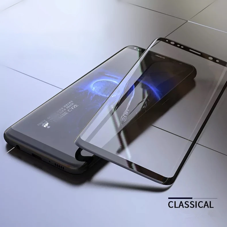 Закаленное стекло для Samsung Galaxy S8 S9 Plus 3D изогнутое полноэкранное покрытие пленка