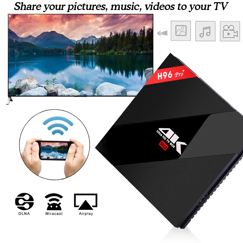 Android TV Box H96 Pro Plus 7 1 3 Гб/32 ГБ телеприставка Smart Amlogic S912 Восьмиядерный 4 K медиаплеер 2