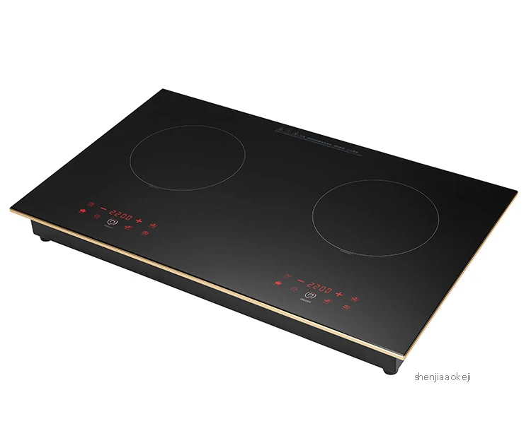 Double-head inductio Двухголовная индукционная плита голографическая проекция высокомощная домашняя настольная двойная Магнитная печь без пламени здоровая плита - Цвет: Double-head inductio