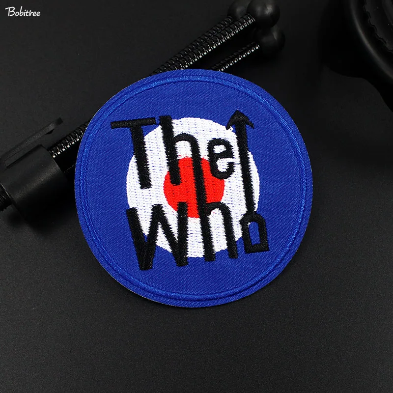 Синий значок размер 7,7*7,7 см The who Band нашивки железные для одежды куртка джинсы украшение вышитая аппликация