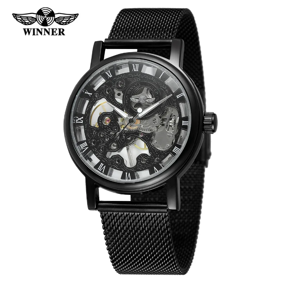 Часы мужские механические с римскими цифрами из нержавеющей стали | Наручные