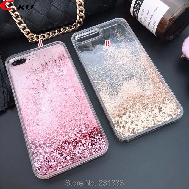 C ku 3D Блестящий жидкий зыбучий песок мягкий ТПУ ПК Жесткий Чехол для Iphone X 8 7 PLUS 7plus