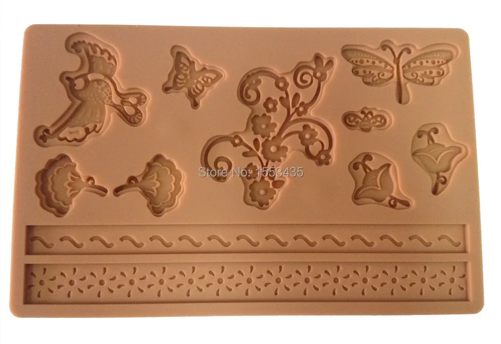 Силиконовая форма для украшения торта макаронных изделий с помадкой и жвачкой