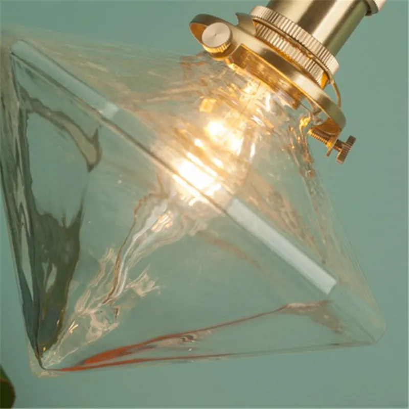 Американский чистый медь стекло Droplight Лофт стиль винтажные светодиодные