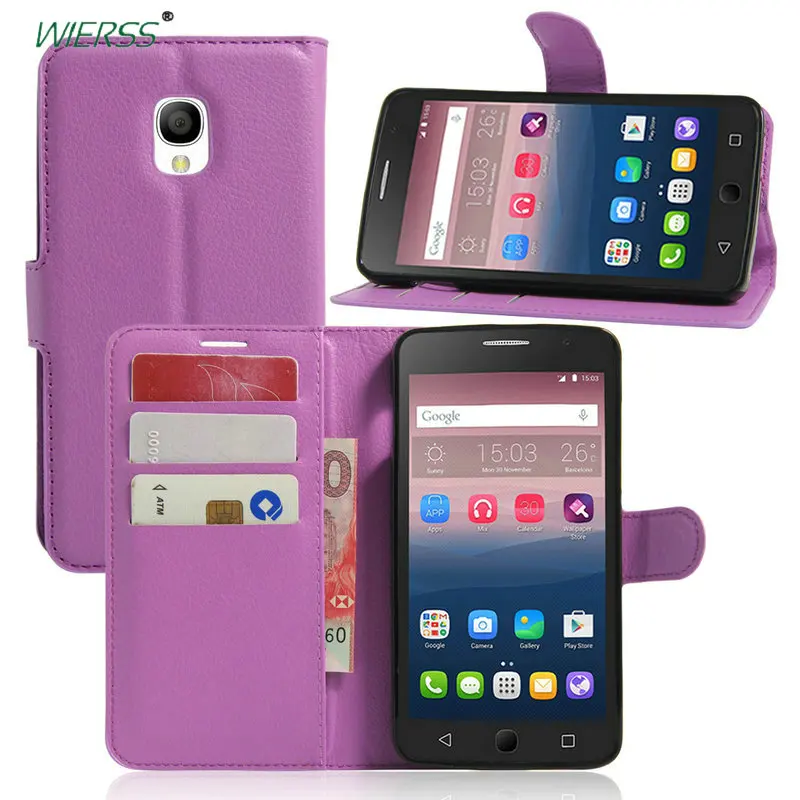 Кожаный чехол-бумажник с откидной крышкой для Alcatel OneTouch One Touch Pop Star 3g OT 5022 5022D 5 &quot
