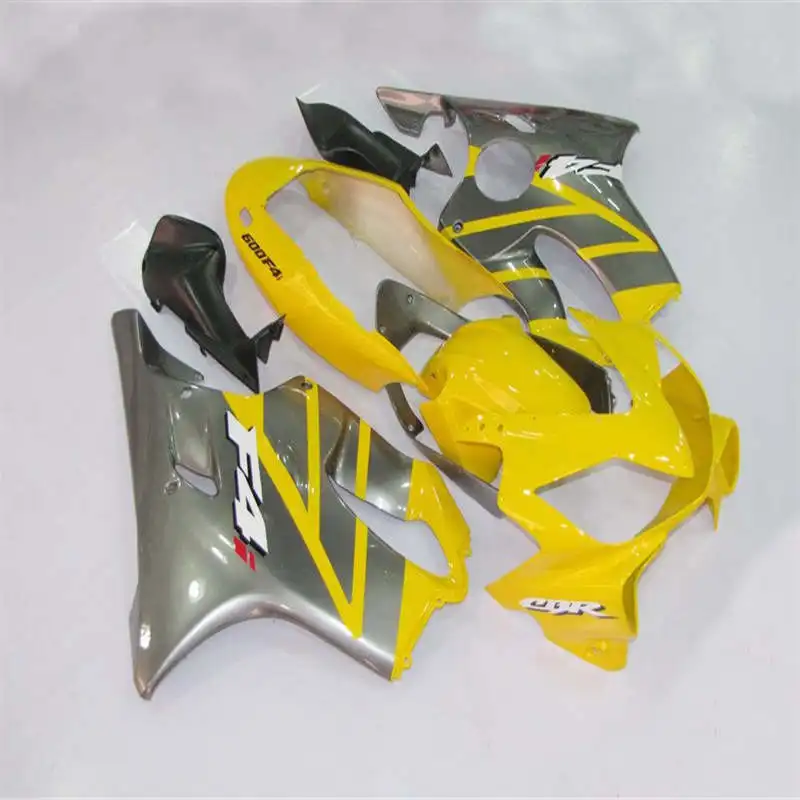 

km 100%Fit injection fairing kits for CBR600F4i CBR600 CBR 600 F4i 2004 2005 2006 2007 Yellow grey fairing parts