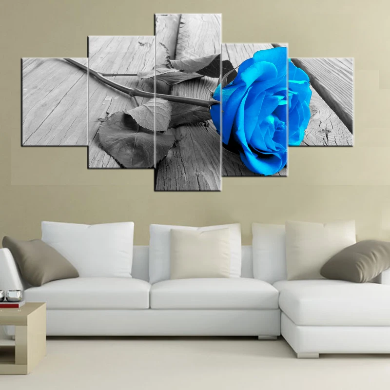 5 Panels Gray Roses Flowers Wall Pictures for Living Room Photo to Canvas Art Home Decor Bedroom Painting | Дом и сад
