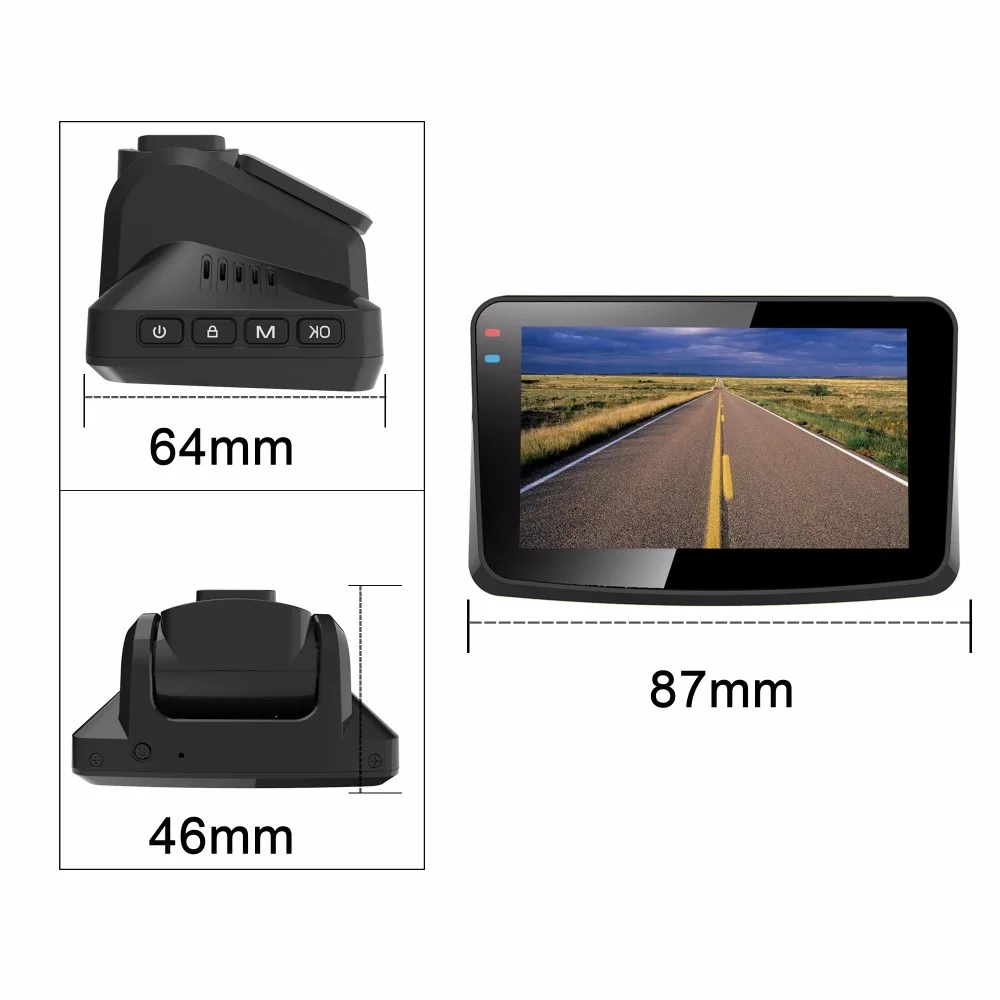 Автомобильный видеорегистратор встроенная камера заднего вида 720P с GPS