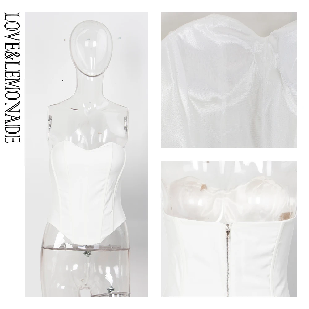 LOVE&ampLEMONADE Sexy Tube Top Support Slim LM81760-1 WHITE | Женская одежда