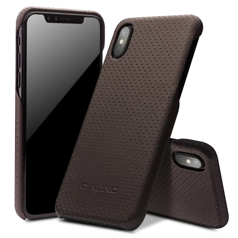 QIALINO Leather Bag Case for iPhone X Fashion Ultra Thin Genuine Phone Cover Luxury Back 5.8 inch |